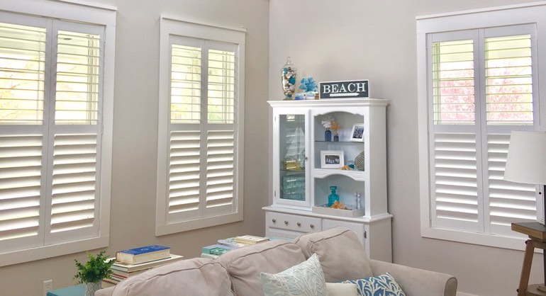 San Jose California shutters in living room